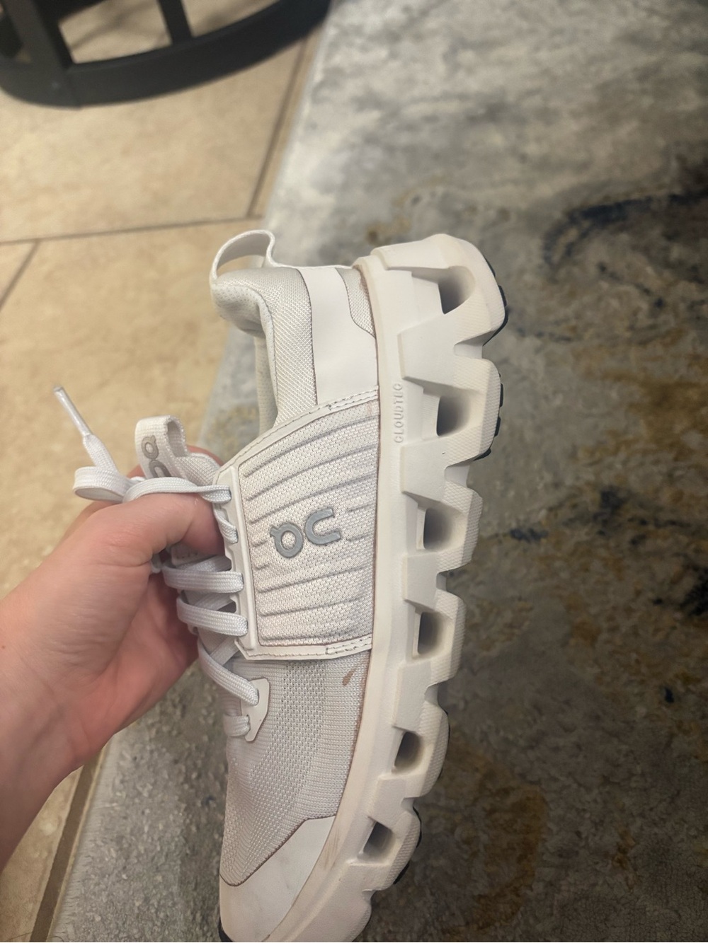 On Running White Athletic Running Sneakers - Picture 8 of 10